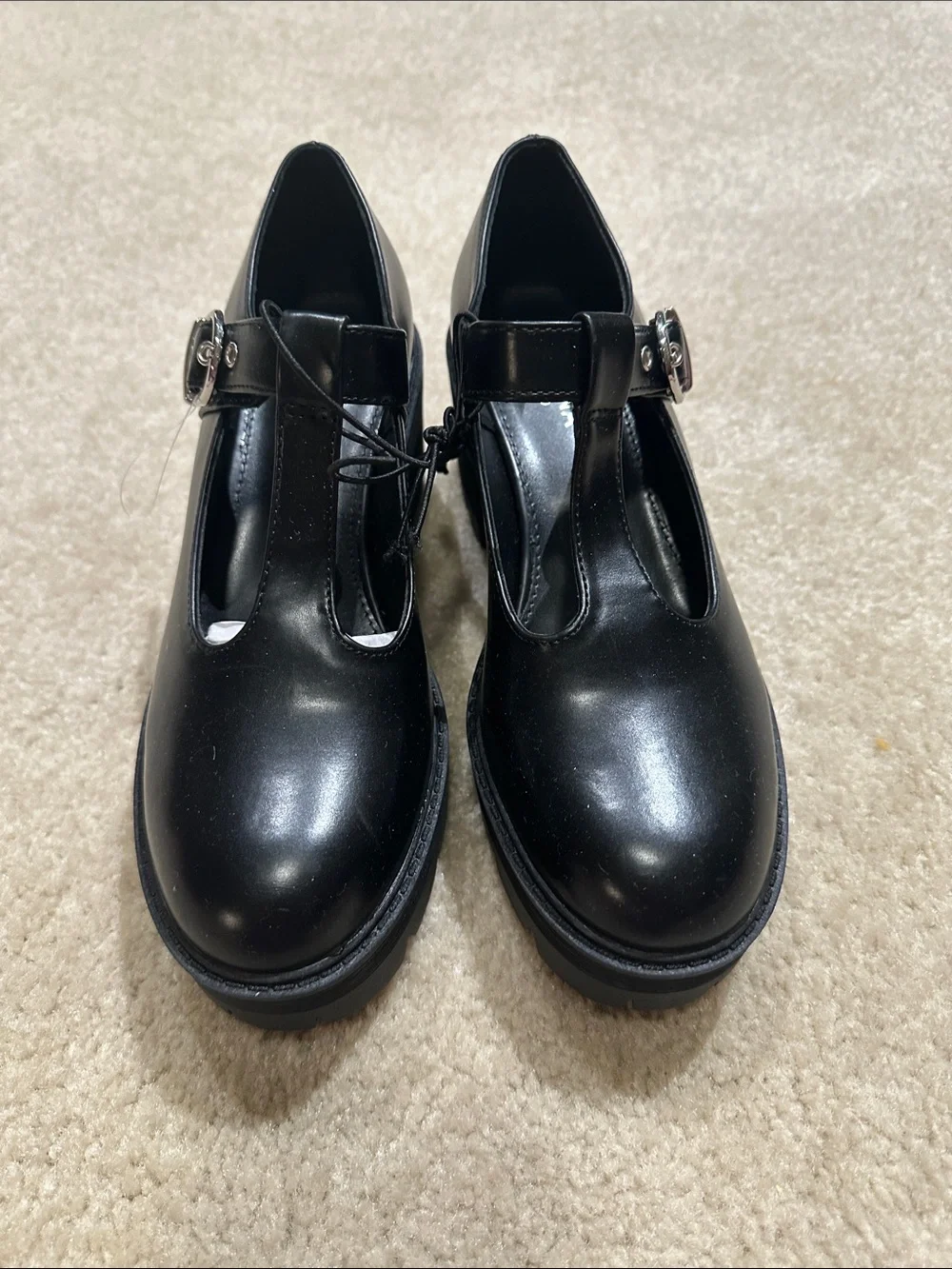 Arizona Jean Company Black Mary Jane Platform Flats with Buckle